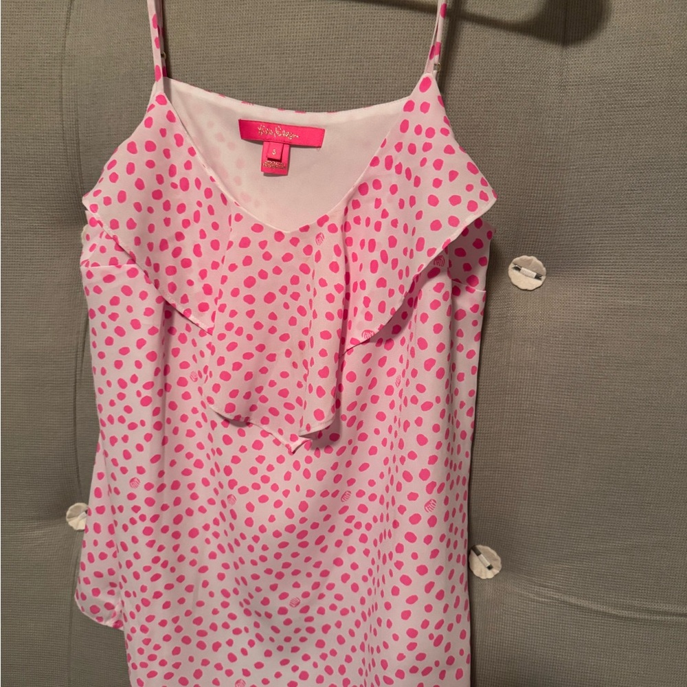 Lily Pulitzer Pink Polka Dot Sleeveless Top